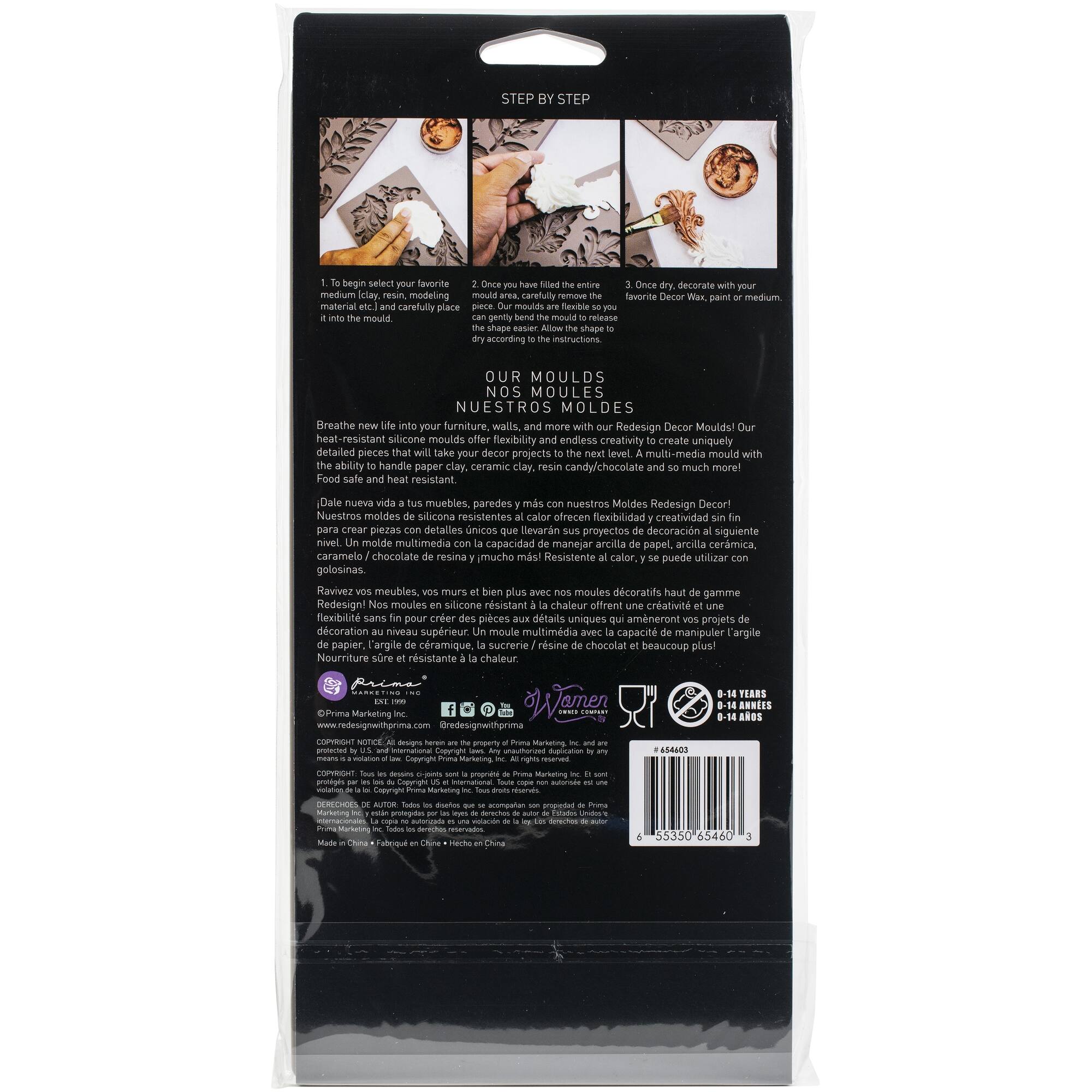 Redesign with Prima® Decor Mould® Lilian Scrolls Silicone Mold